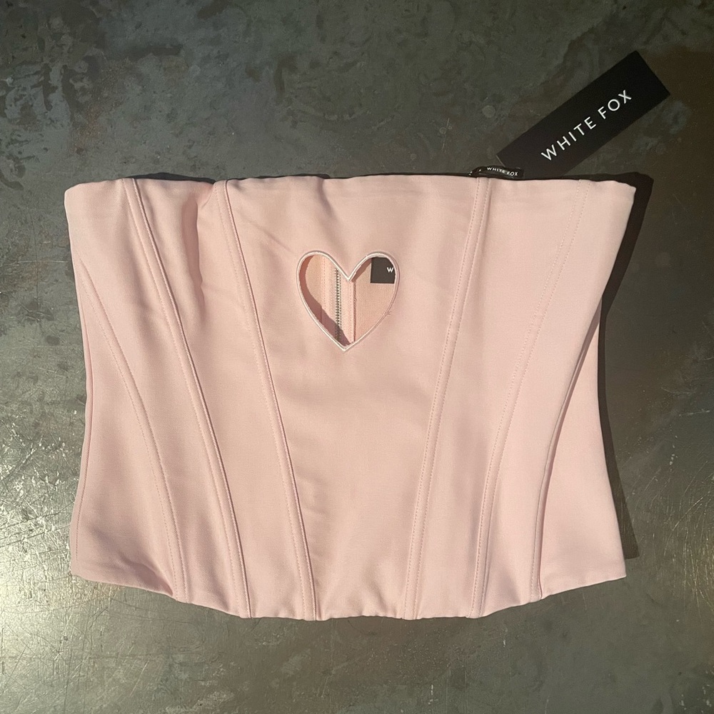 White Fox Boutique Pink Corset Top